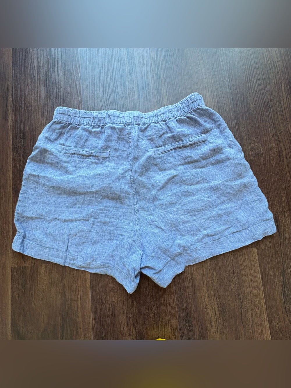 C+C 100% Linen Blue-Gray Drawstring Pull On Shorts Coastal Vacation Resort M - Picture 5 of 5